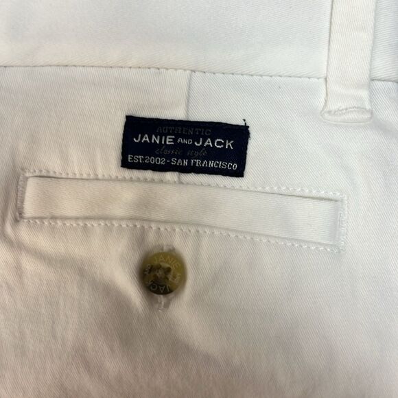 Janie and Jack 100048190 Boy Stretch Twill Pant Adjustable waist NWT White 4 - Picture 9 of 9